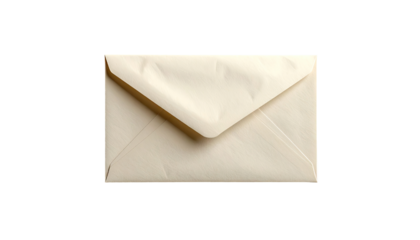 Cream-colored, creased envelope, top view