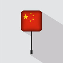 China Flag Pole Vector Illustration