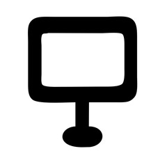 Office Monitor Symbol Vector Illustration for Media in Modern Workspace Environment