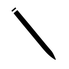 black pencil isolated on white background