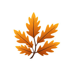 Autumn leaf illustration with orange and brown hues, isolated on black