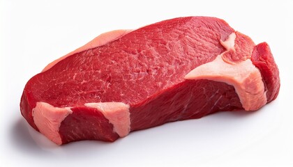 Fresh Raw Beef Steak A Red Meat Protein Isolated On A White Background Perfect For A Fresh Meal