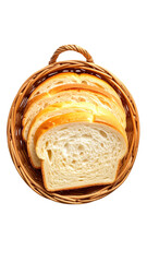 Sliced bread in a wicker basket