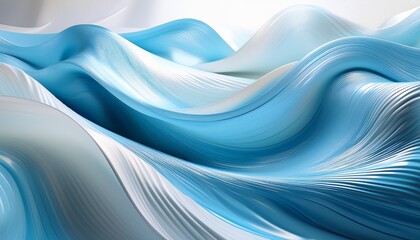 Obraz premium Abstract Image Shows A Wave Like Glossy Light Blue And White Surface