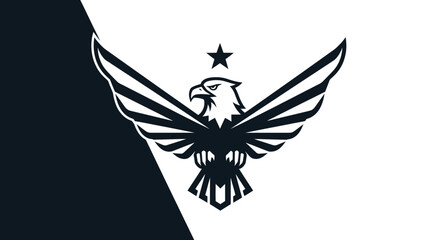 Majestic Eagle Wings Spread Wide Powerful Emblem.