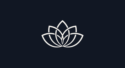 Elegant Lotus Flower Design Minimalist Floral Symbol Simple Lotus Outline.