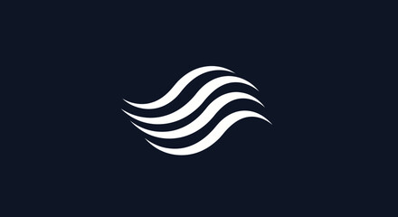 Abstract white wave design on dark background representing movement and flow.