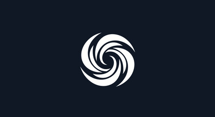Abstract Swirl Logo Design on Dark Background.