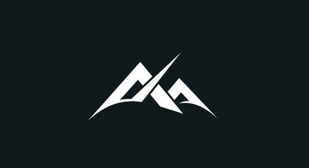 Stylized Abstract Mountain Peak Logo Design with Sharp Angles and Modern Aesthetic.