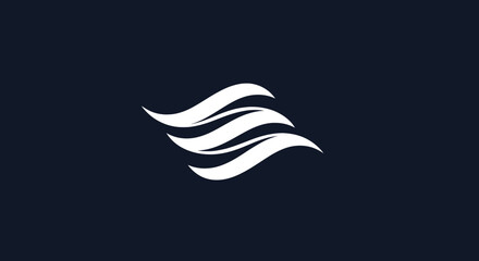 Abstract white wave-like shapes flowing horizontally creating a dynamic and elegant visual.