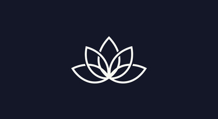 Elegant Lotus Flower Line Art Design.