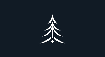 Obraz premium Minimalist tree logo design representing nature and growth in a simple style.