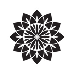 Abstract Geometric Symmetrical Flower Design