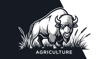 Powerful Bison in Grassland Majestic Animal.