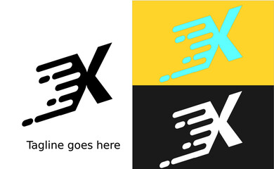 Three variations of the letter Y logo with a speed effect, suitable for various branding purposes.