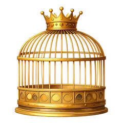 Golden birdcage with crown