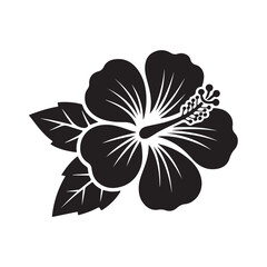 Hibiscus Flower Silhouette Vector Illustration