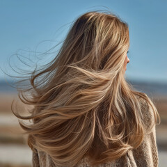 Naklejka premium women blonde hair