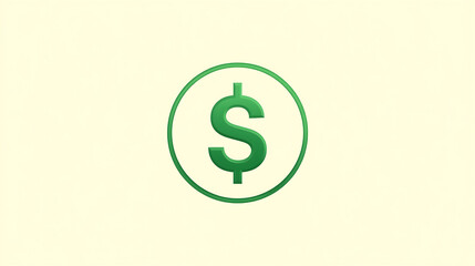 Obraz premium The image features a green dollar bill icon with a dollar sign in a circle, surrounded by a plain white background.