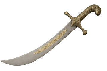 Obraz premium Antique scimitar sword with ornate gold handle