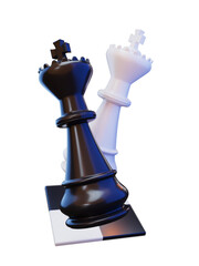 black white chess king isolated on transparent background
