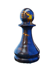 black Marble chess pieces isolated on transparent background