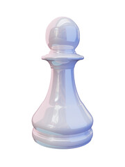 white chess pawn isolated on transparent background