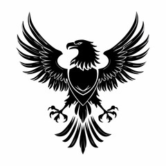 Naklejka premium Eagle vector illustration suitable for logo and tattoo design, on a white background