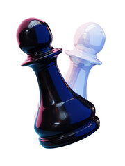 Minimalist Composition of Chess Pawns on transparent background