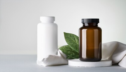 Supplement Bottle Jar Packaging White Mockup