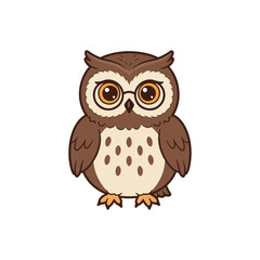 Cute Cartoon Owl with Glasses, vector