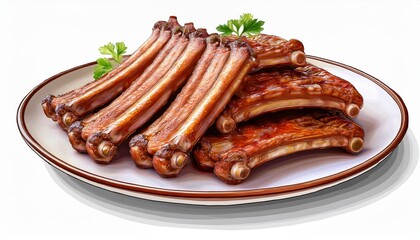 Cartoon Ribs Clipart Transparent Background