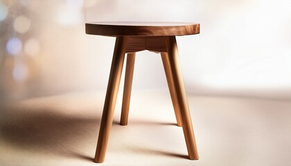 A Simple Wooden Stool With Three Legs