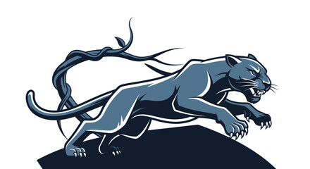 Dynamic illustration of a powerful black panther in motion.