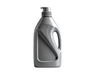 Gray plastic bottle with pump dispenser
