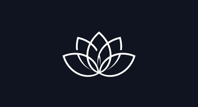 Elegant lotus flower logo design representing purity and enlightenment in simplicity.