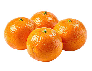Close-up of four fresh oranges, clustered together