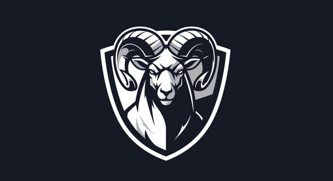 Rams head emblem on shield powerful and focused design.