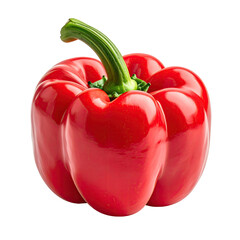 Vibrant red bell pepper, whole and isolated