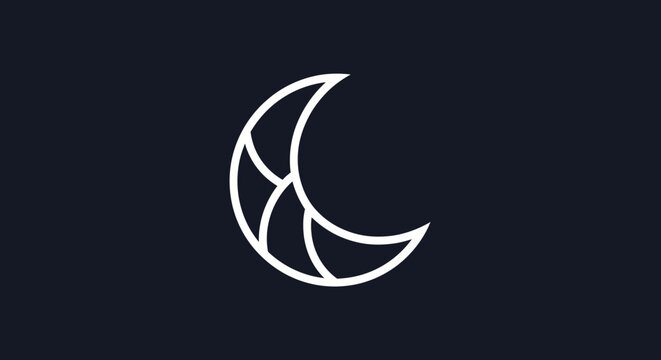 Elegant crescent moon graphic design minimalist style intricate details celestial symbol artistic representation.