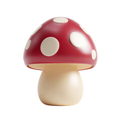 Whimsical toadstool render with vibrant colors and clean minimalist design isolated transparent