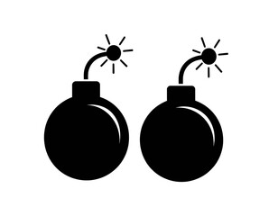 Two solid, dark shapes resembling bicycle wheels