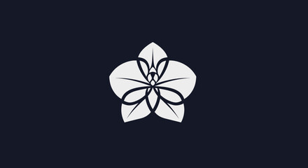 Elegant Orchid Blossom Design: A Minimalist Floral Illustration.