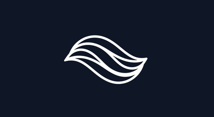 Elegant white wave design on dark background representing motion and flow.