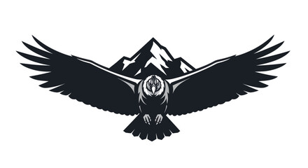 Majestic owl in flight with wings spread wide open.