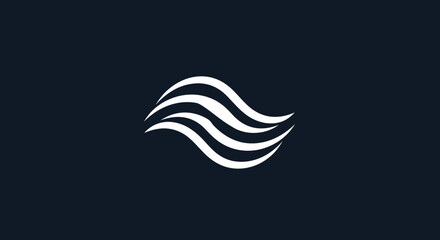 Abstract white wave lines logo design.