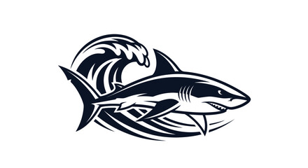 Shark in wave ocean predator marine animal powerful jaws.