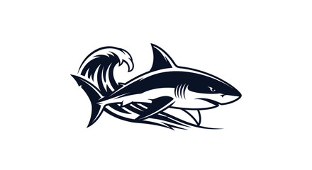 Dynamic Shark Illustration Ocean Predator Marine Life Art.