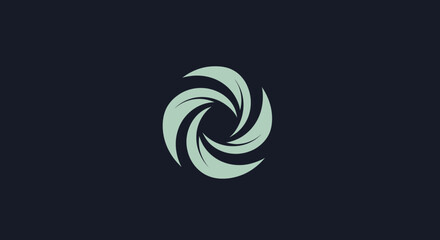 Abstract Circular Design with Interlocking Elements in Light Green.