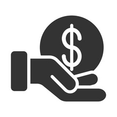Funding Icon Glyph Style. Vector Illustration Design
